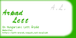 arpad lett business card